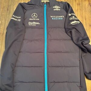 Williams F1 Umbro 22-23 Thermal Formula 1 Navy Racing Jacket with Silver Logos